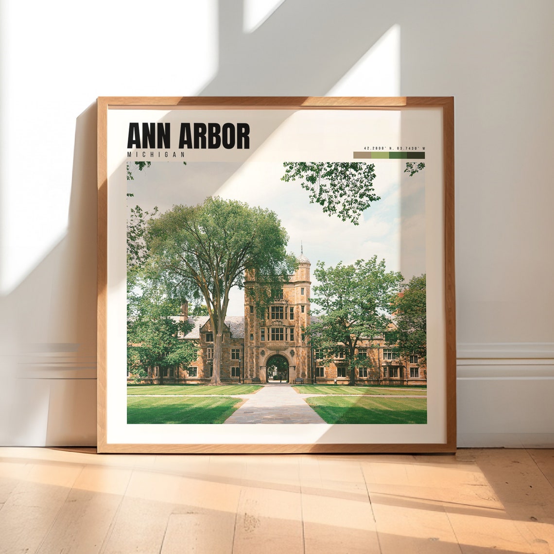Ann Arbor University Of Michigan Campus Tower Summer Travel Poster