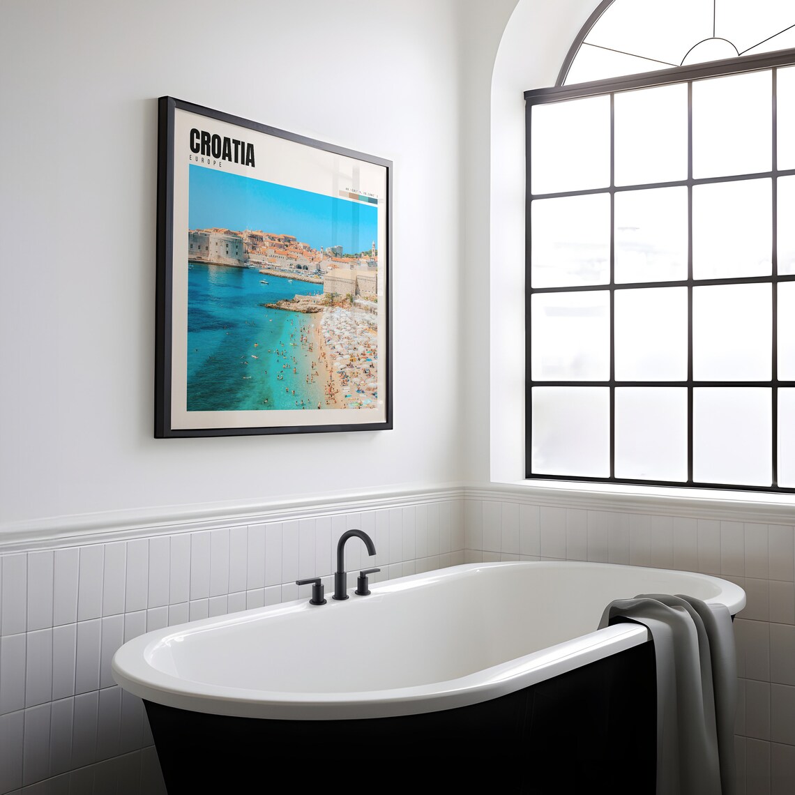Croatia Poster with Dubrovnik Old Town and Turquoise Adriatic Sea - Image 2