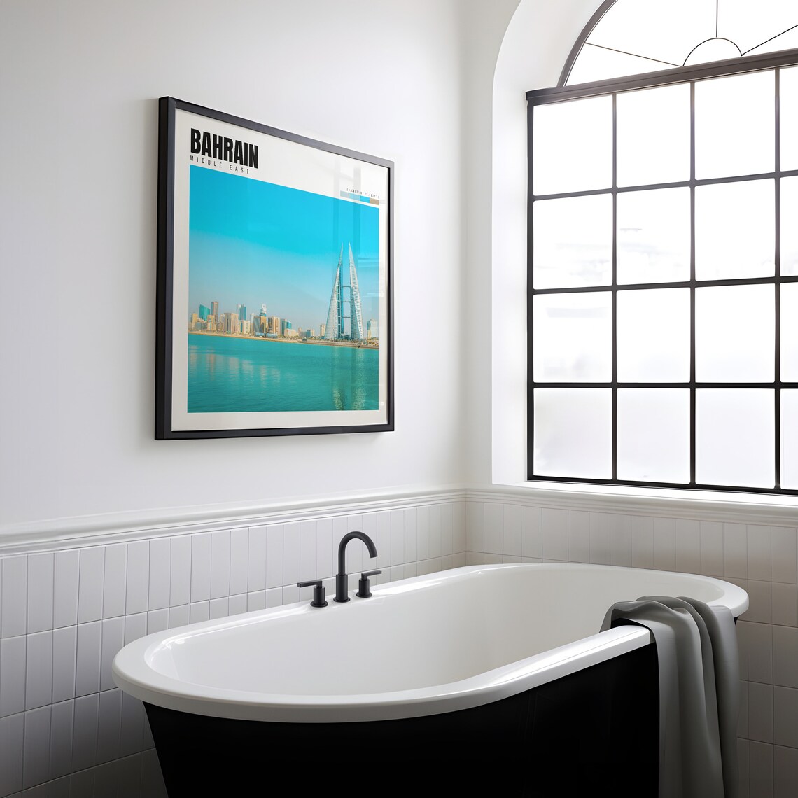 Bahrain Manama World Trade Center Twin Towers Harbor Sea View Poster - Image 2