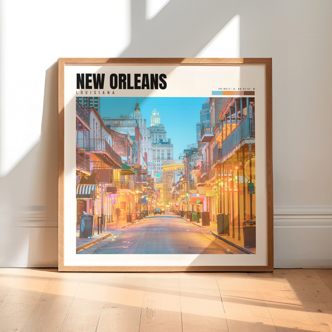 New Orleans Bourbon Street Dusk French Quarter Louisiana Travel Poster