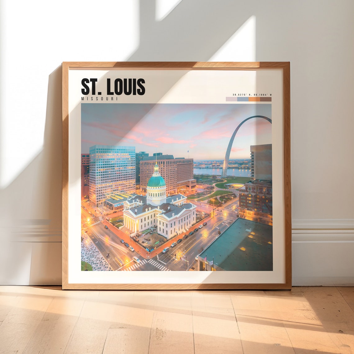 St. Louis Missouri Gateway Arch Courthouse Skyline Dusk Poster