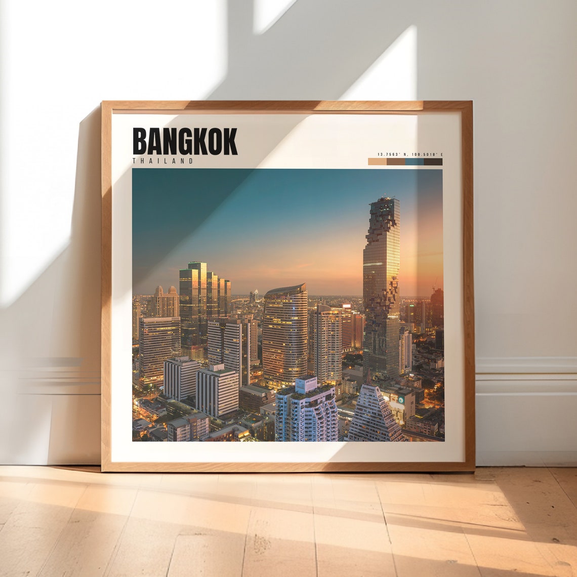 Bangkok Thailand Modern Skyscraper Skyline Sunset City View Poster
