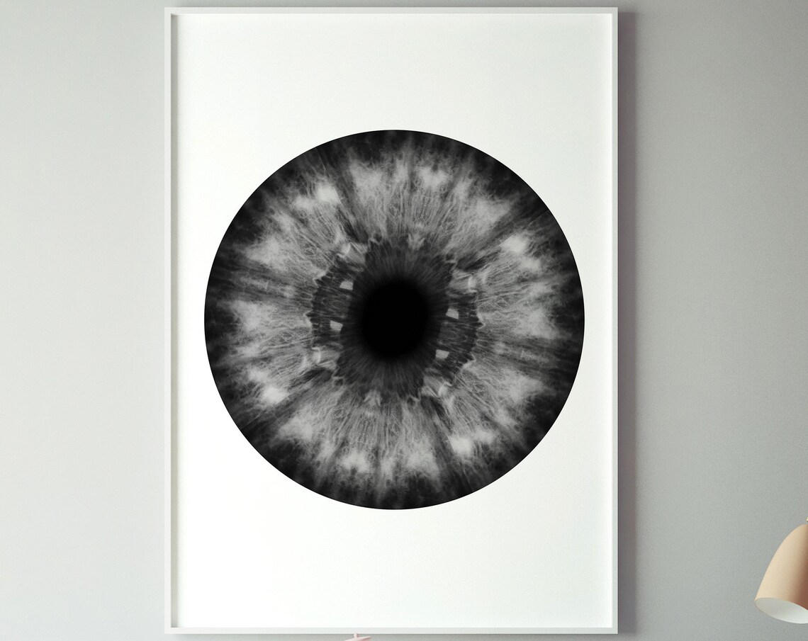Eyeball Black And White Print, Minimal Scandi Art