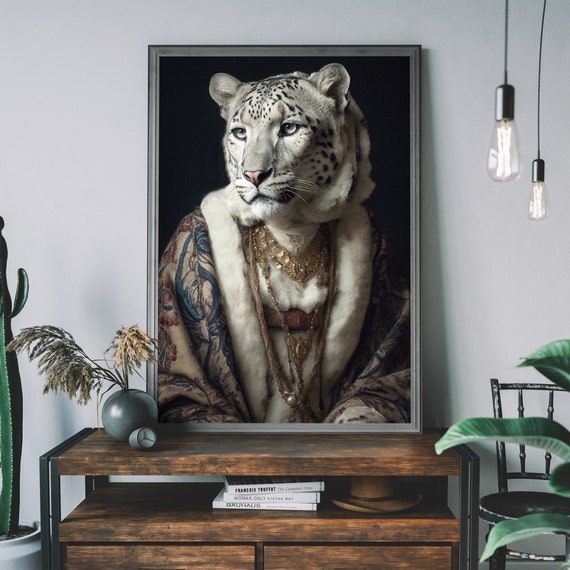 Snow Leopard Regal Animal Print Poster