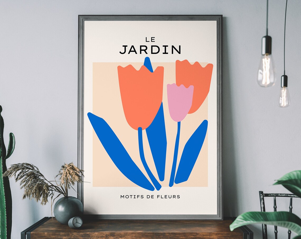 Le Jardin Flower Market Retro Floral Art Print
