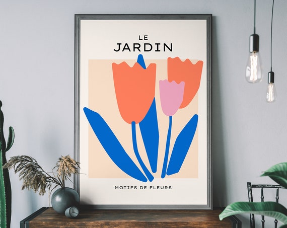 Le Jardin Flower Market Retro Floral Art Print