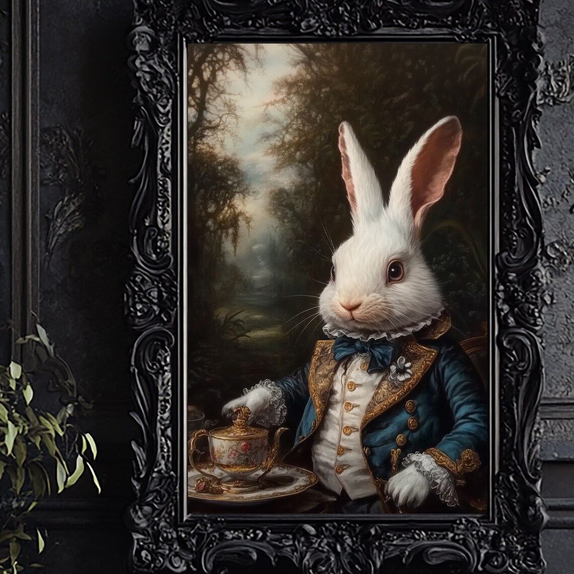 Alice In Wonderland White Rabbit Victorian Portrait Art Print