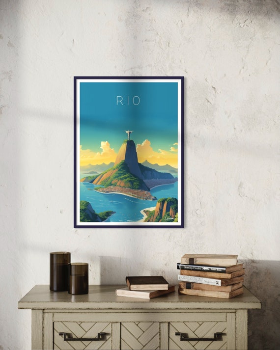 Illustration Poster Rio I Brazil De Janeiro Corcovado