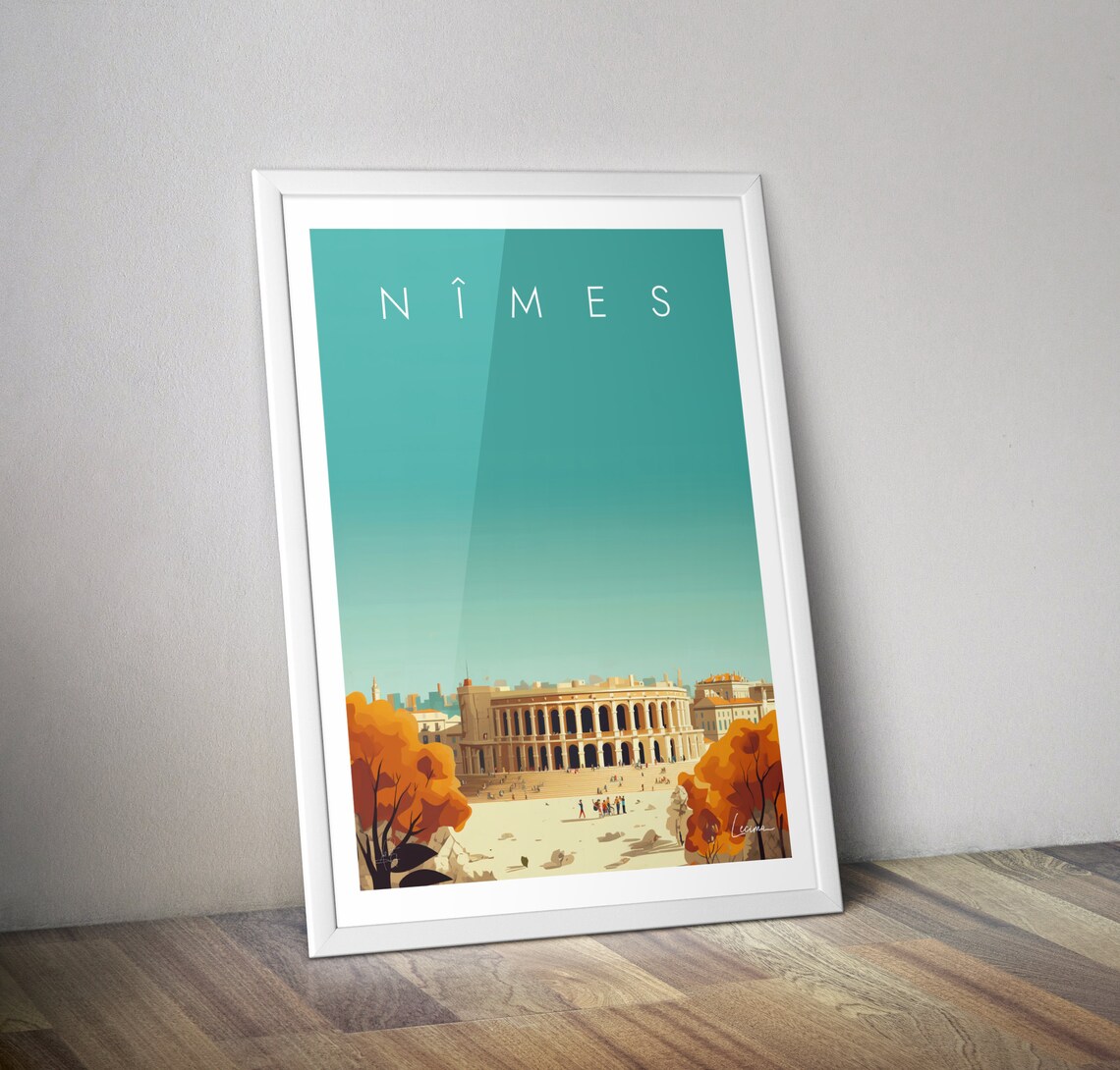 Nimes Occitanie France Arena Travel Poster