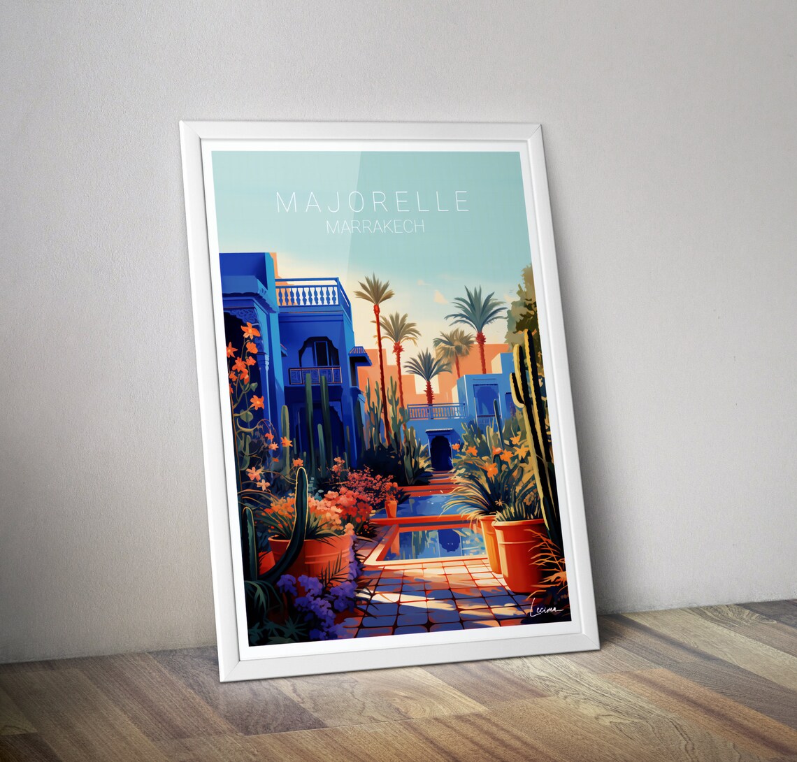 Majorelle Marrakech Poster, Garden Travel Poster