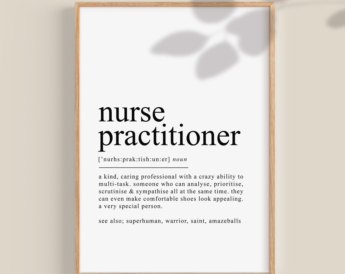 Nurse Definition Dictionary Art Print, Nurse Gift
