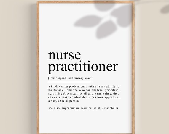 Nurse Definition Dictionary Art Print, Nurse Gift