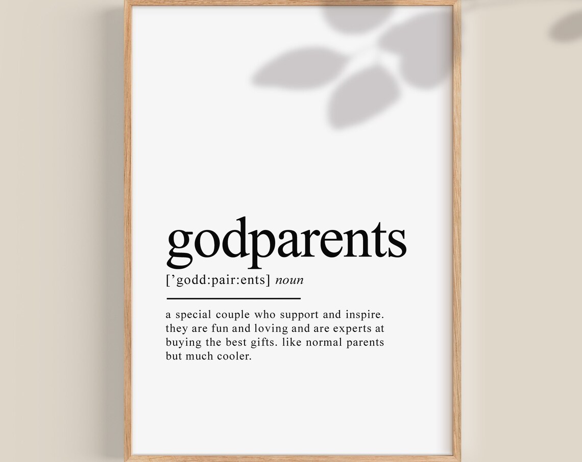 Godparents Definition Typography Art Print