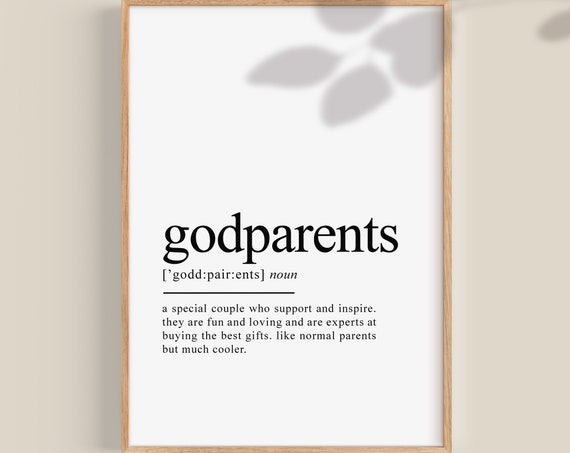 Godparents Definition Typography Art Print