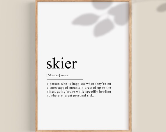 Skier Definition Skiing Poster Art Print