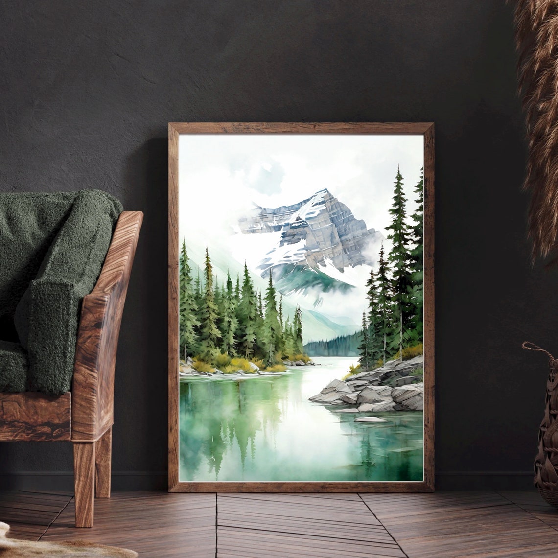 Banff National Park Emerald Lake Snowy Peak Pine Forest Poster - Image 4