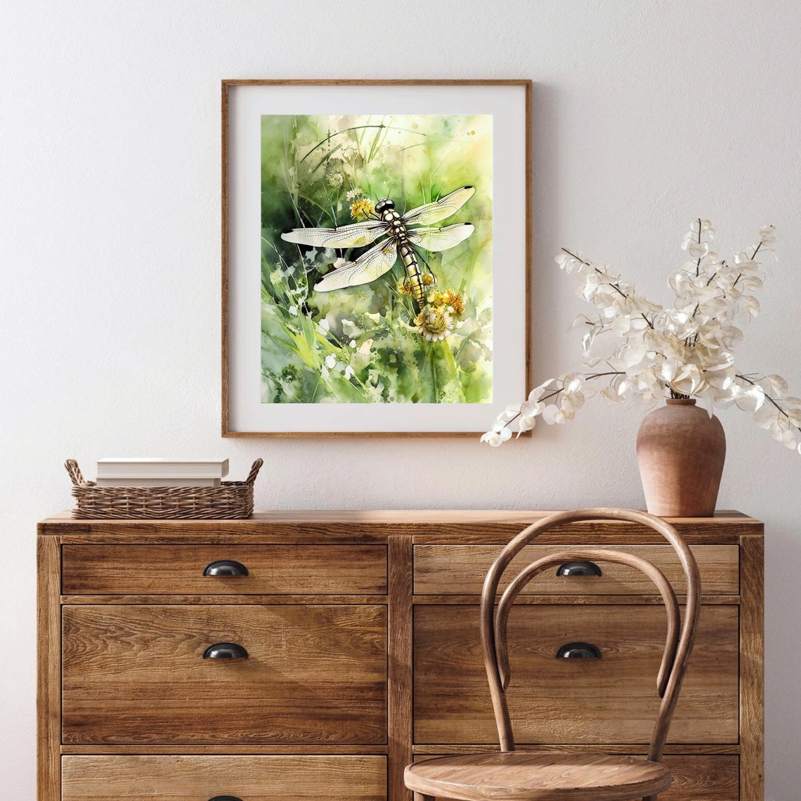 Dragonfly Botanical Watercolor Insect Wildlife Nature Art Print - Image 3