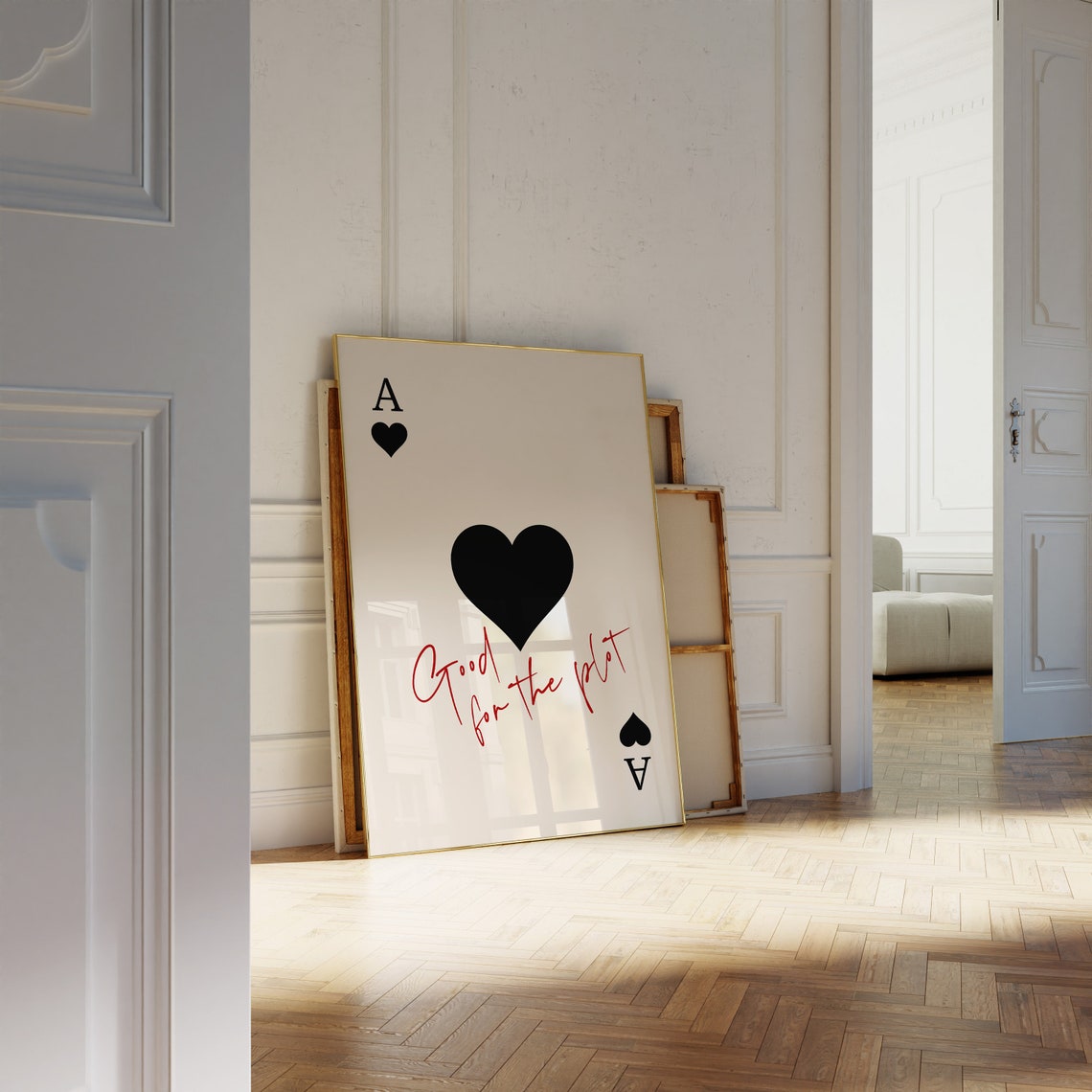 Ace Of Hearts Good For The Plot Quote Playing Card Decor Wall Art - Image 3