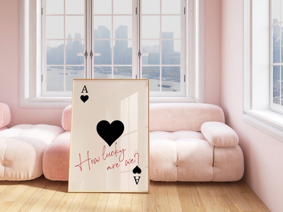Ace Of Hearts Lucky You Aesthetic Poster Print