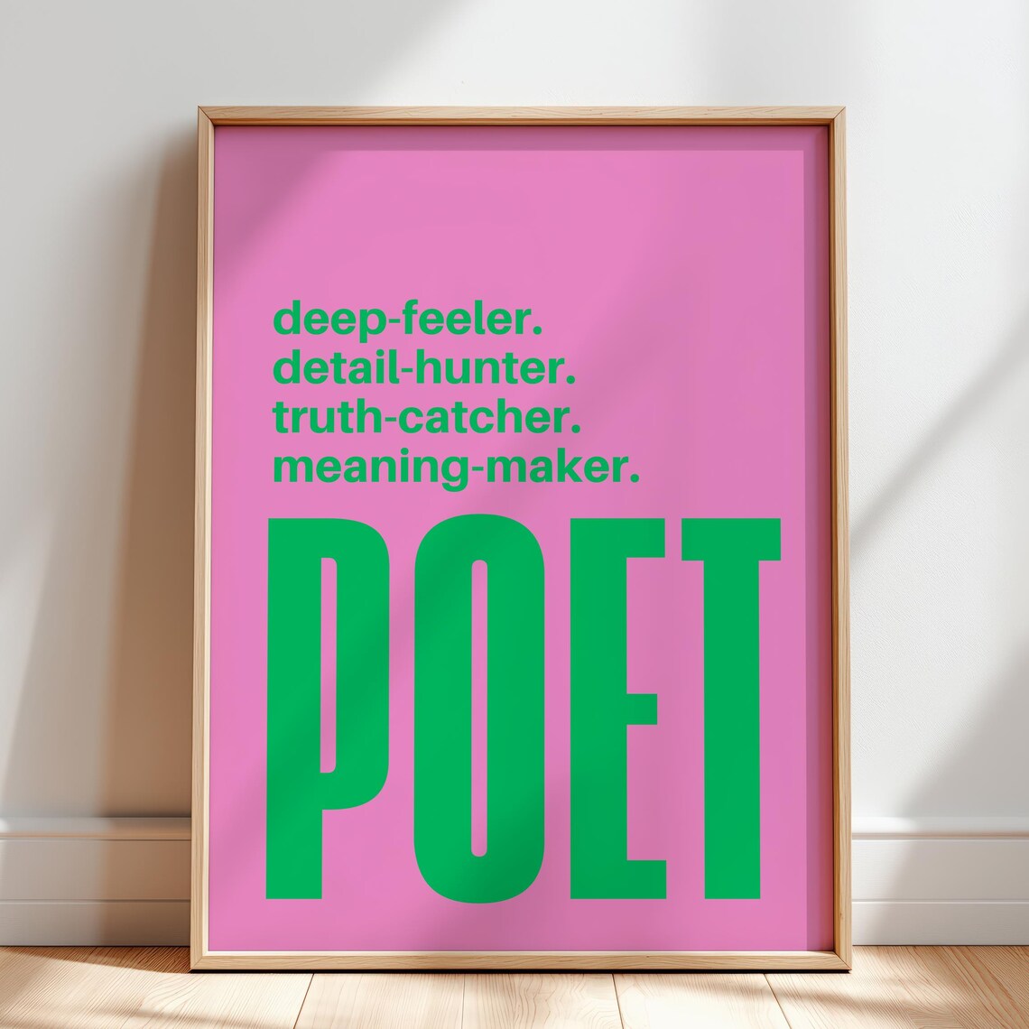 Poetry Poster, Gift for Poets Writer Room Decor