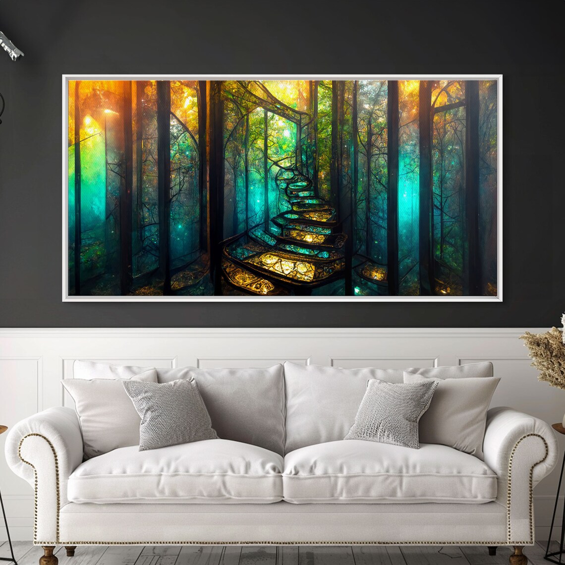 Magical Forest Fantasy Landscape Wall Art Print - Image 3