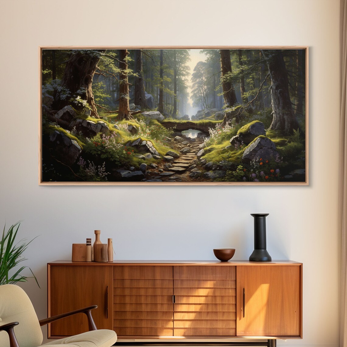 Slightlyscorched Fantasy Forest Mountain Art Print