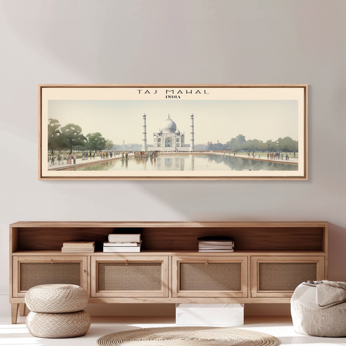 Taj Mahal India Marble Mausoleum Reflecting Pool Panoramic Poster - Image 6