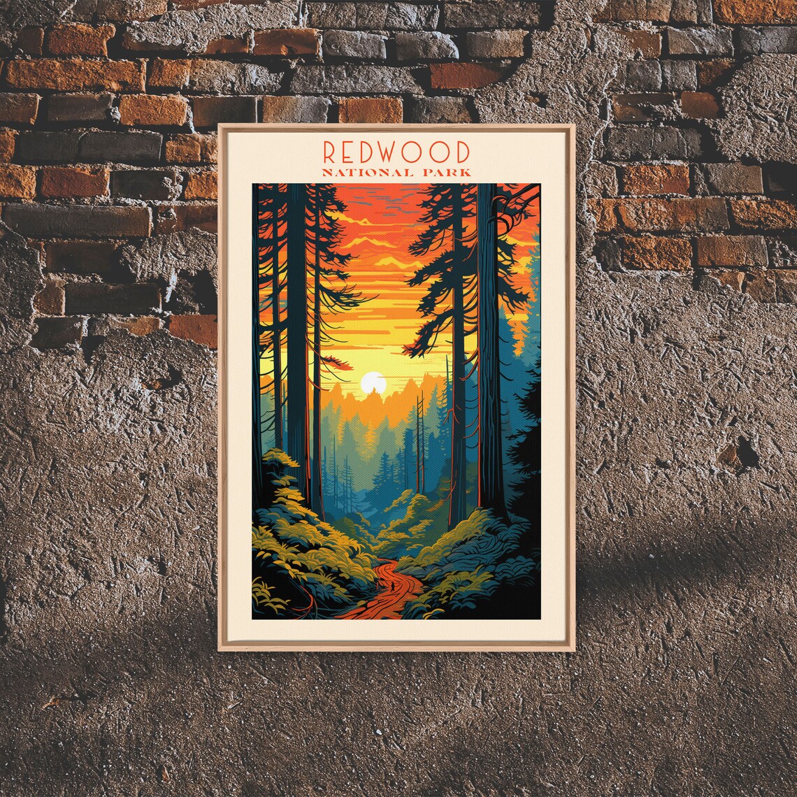 Redwood National Park California, Mid-Century Travel Poster