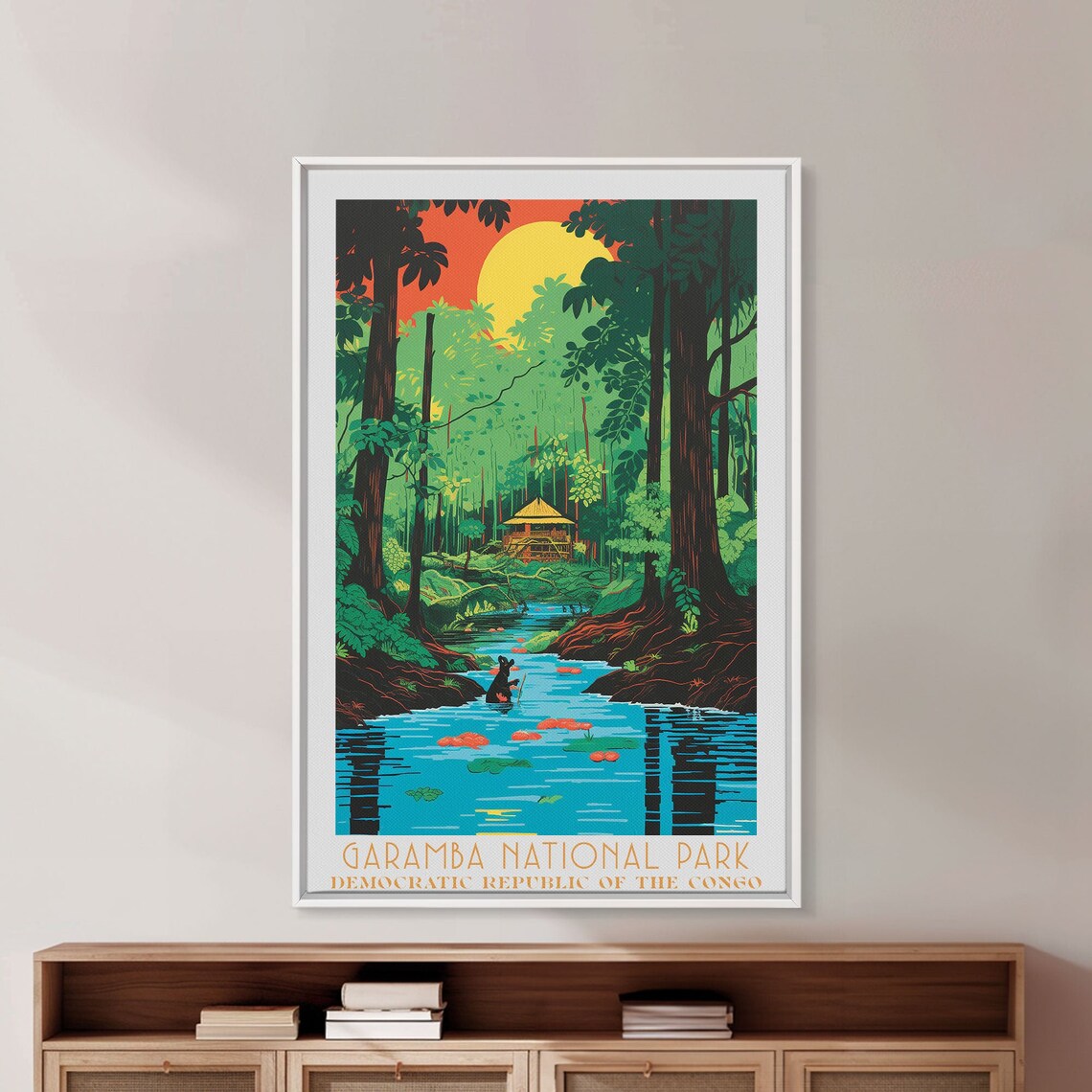 Garamba National Park Congo Jungle River Sunset Safari Wall Art Poster - Image 5