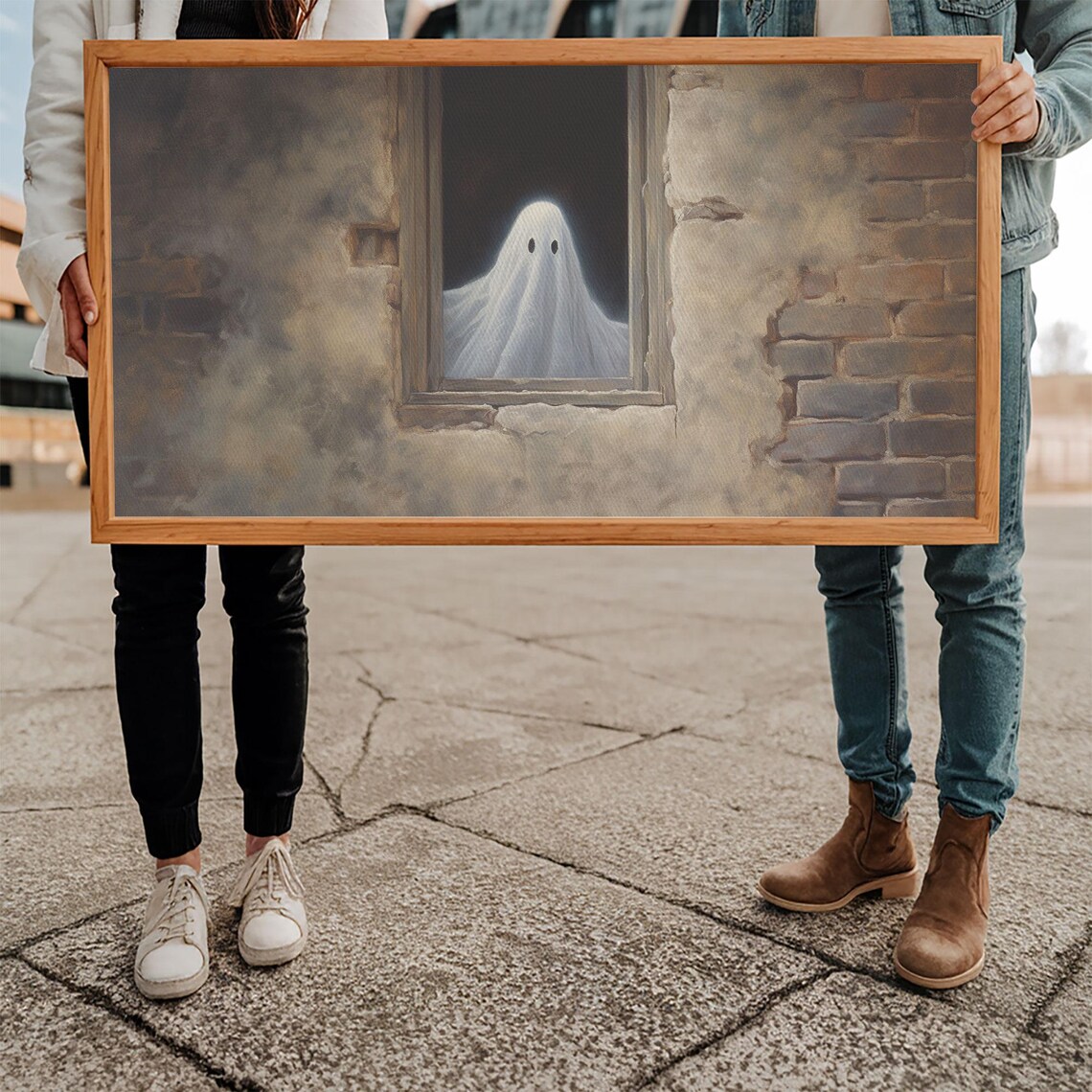 The Ghost In The Window, Funny Halloween Art - Image 5