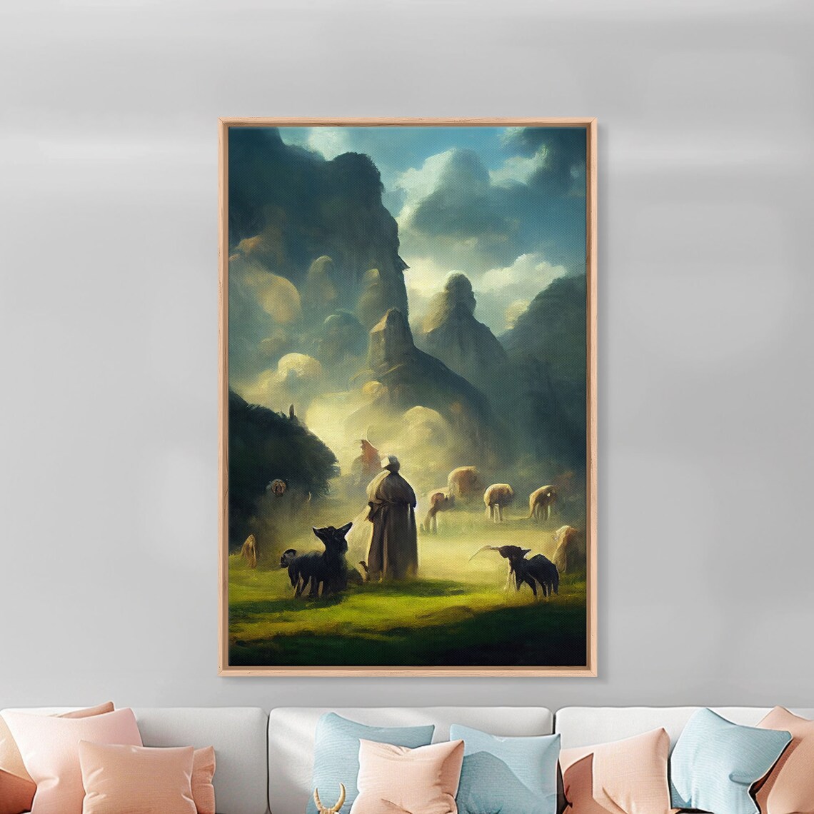 The Shepherd And His Flock - Abstract Art Print - Image 4