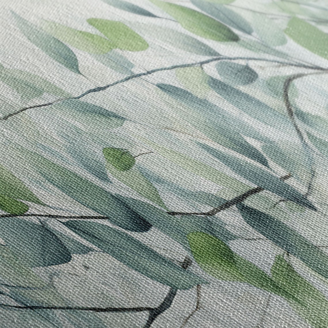 Watercolor Eucalyptus Branches Soft Green Leaves Minimal Botanical Art - Image 2