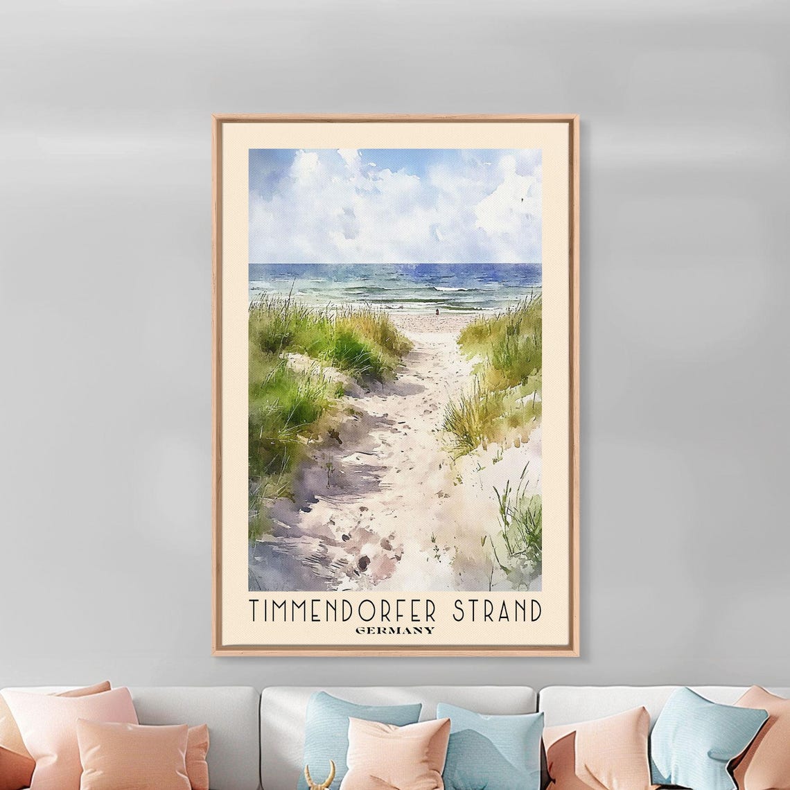 Timmendorfer Strand Germany Dune Path Sandy Beach Watercolor Poster - Image 2