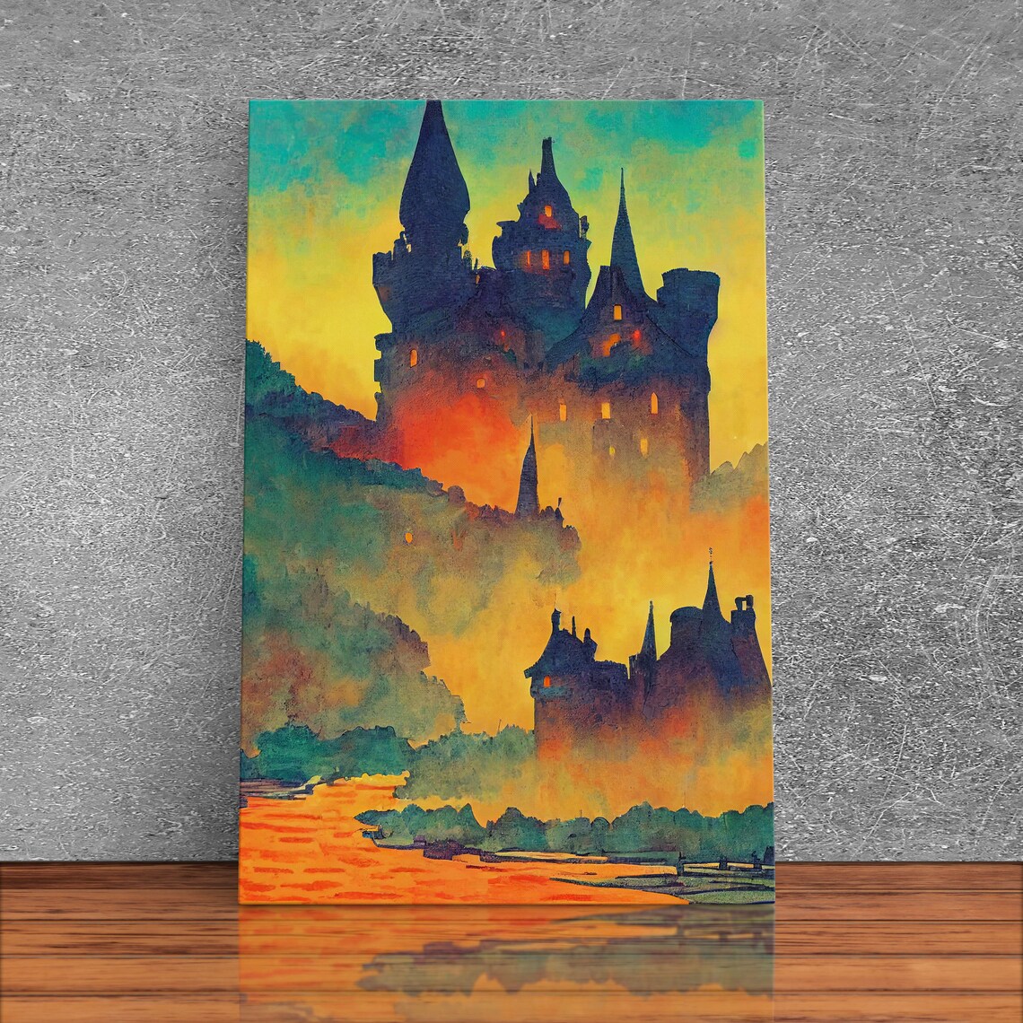 Transylvania Castle Watercolor Painting Art Print - Image 3