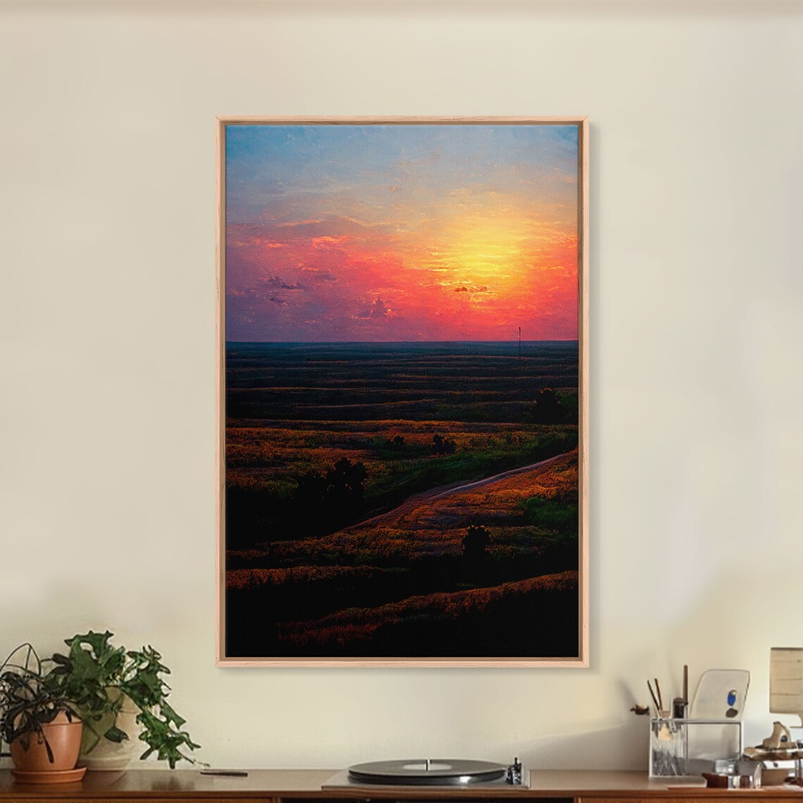 Sunset Over A Texas Field, Landscape Art Print - Image 5