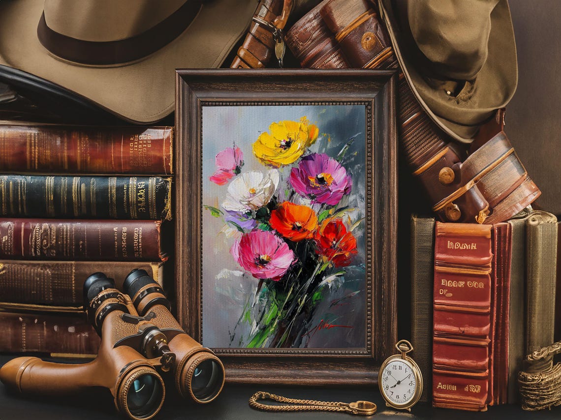 Wild Flower Painting Print On Wood Framed Wall Art Original Art Flowers Painting Floral Print Modern Art Living Room Wall Art - Image 6