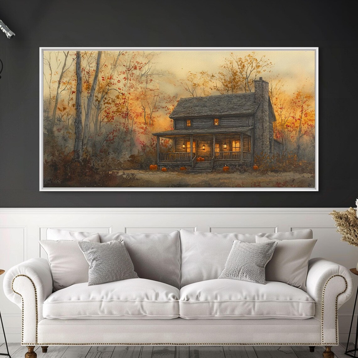 Spooky Farmhouse Halloween Autumn Pumpkin Art Print - Image 4