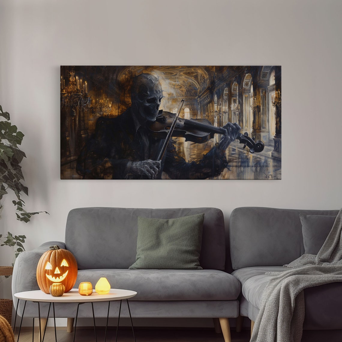 Spectre Violinist Skeleton Playing In Grand Palace Dark Academia Print - Image 4