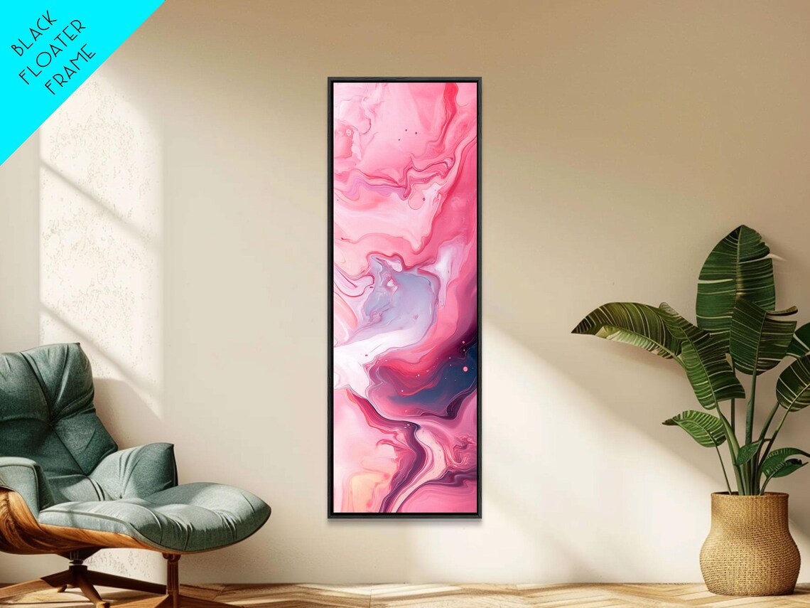 Pink Marble Abstract Framed Print Modern Light Pink Wall Art Moody Therapy Dorm Decor Or Yoga Art - Image 2