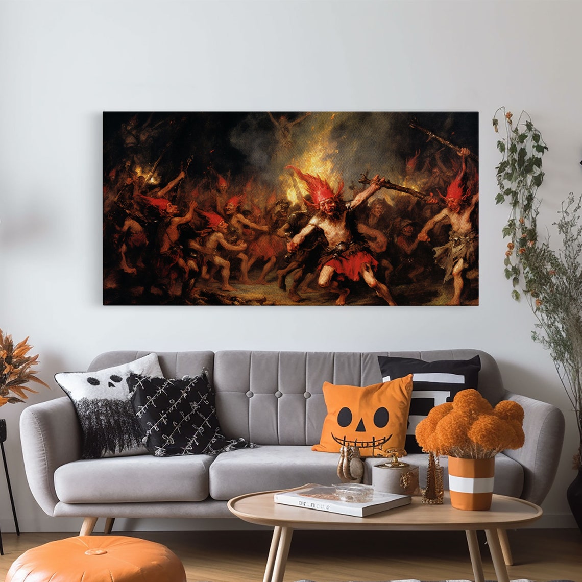 Demons Reveling In Firelight Classic Oil Painting Style Poster - Image 5