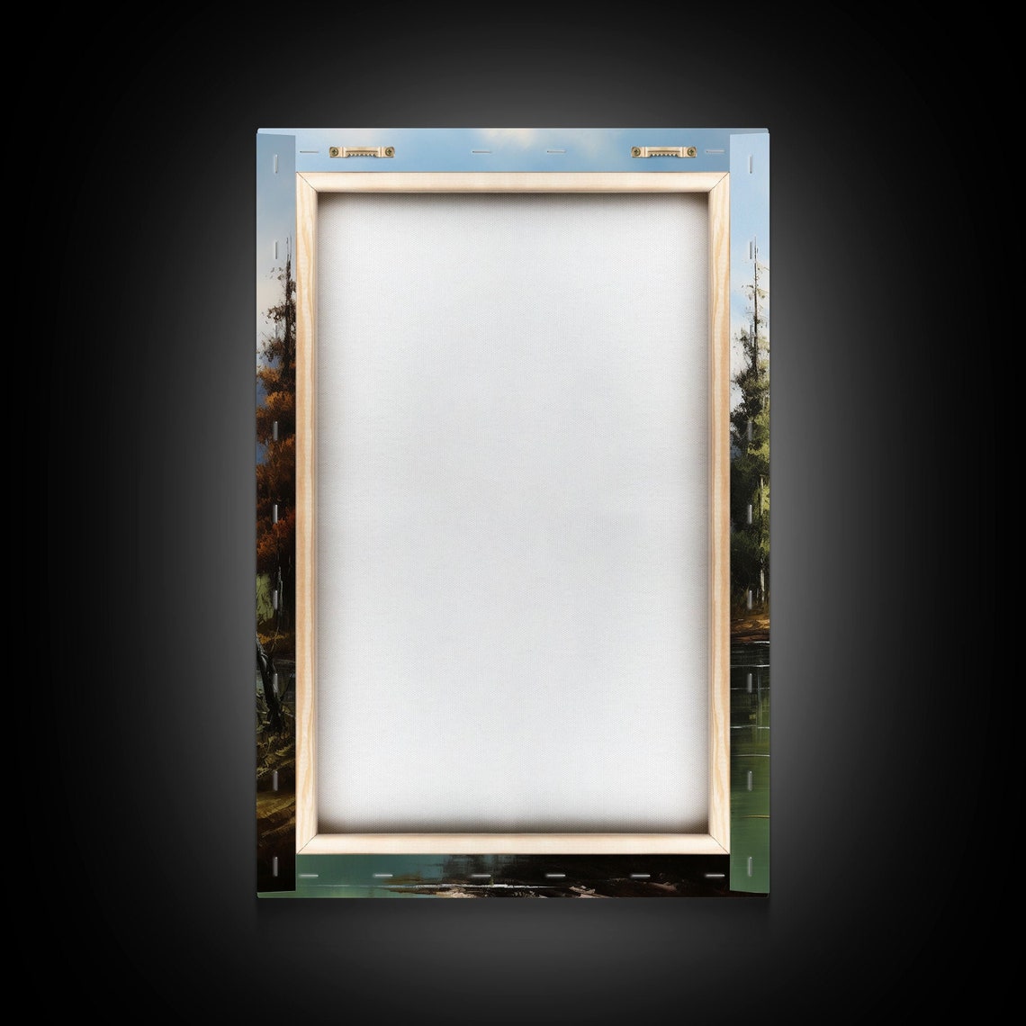 Snow Capped Mountain Lake Reflection Pine Trees Alpine View Poster - Image 2