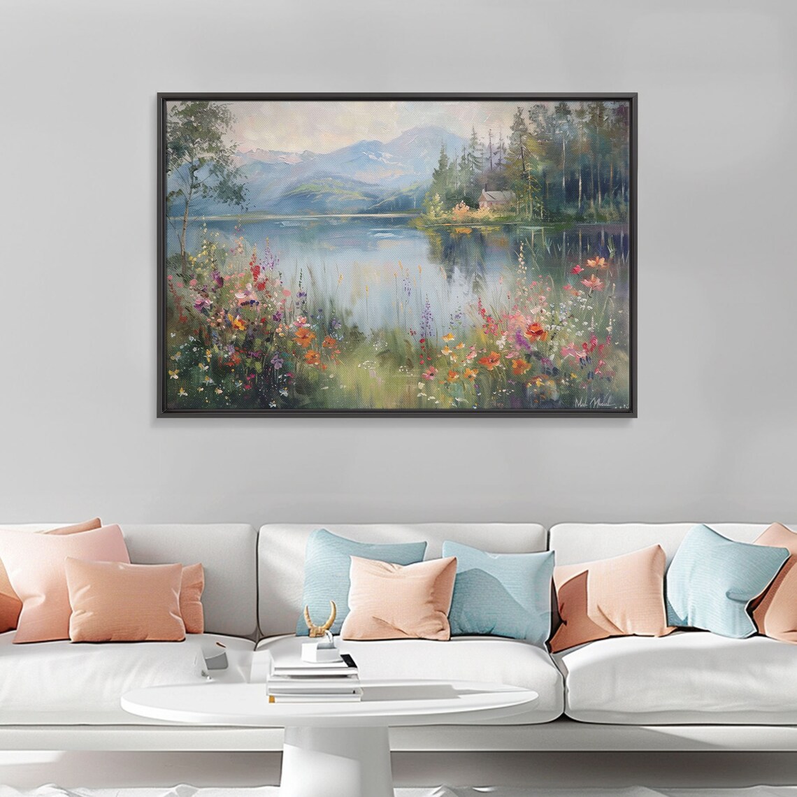 Summer At The Lake Art Print, Lakehouse Decor
