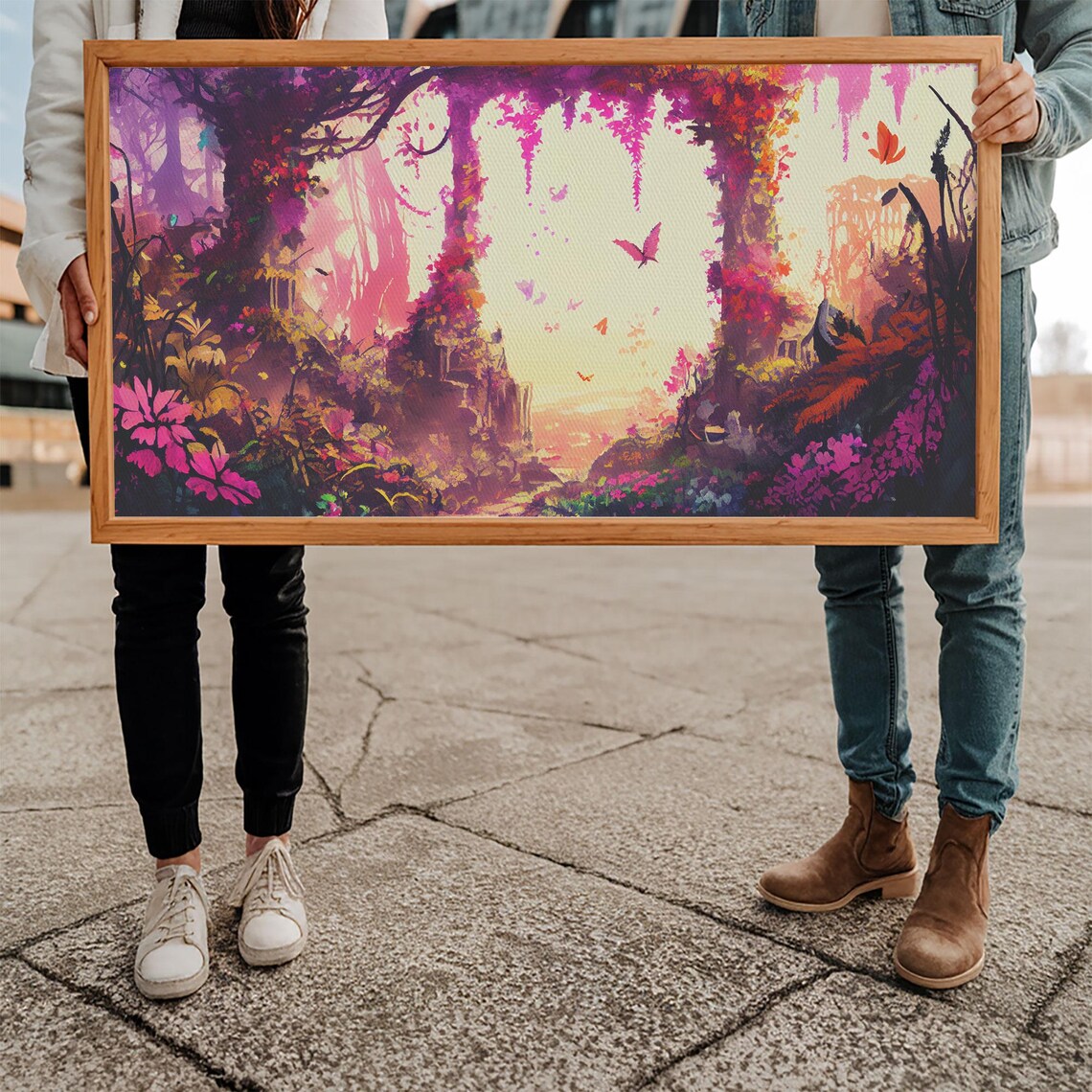 Pink Forest Art Framed Print Framed Art Fantasy Decor Magenta Fuchsia Gift Large Format Art - Image 5
