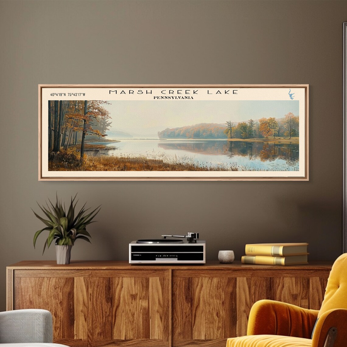 Marsh Creek Lake Pennsylvania Autumn Reeds Mirror Calm Lake Poster - Image 2