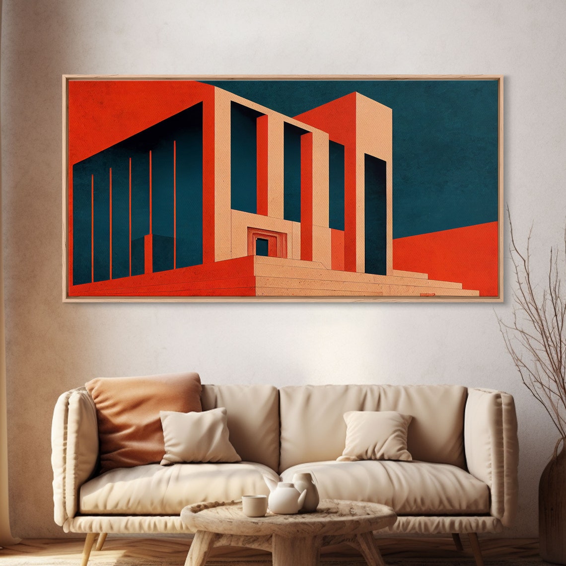 Surreal Brutalist Architecture Art Pop Art Deco Psychedelic Art Wall Decor Ready To Hang Framed Print Oversize Wall Art - Image 4
