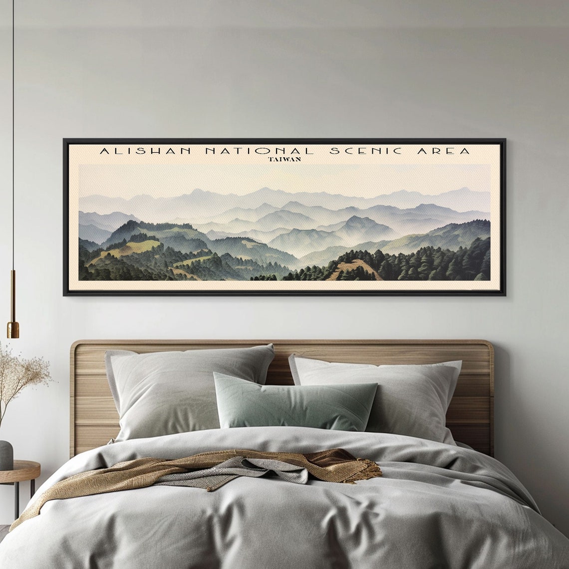 Alishan Taiwan Misty Layered Mountain Ridges Forest Panoramic Poster - Image 6