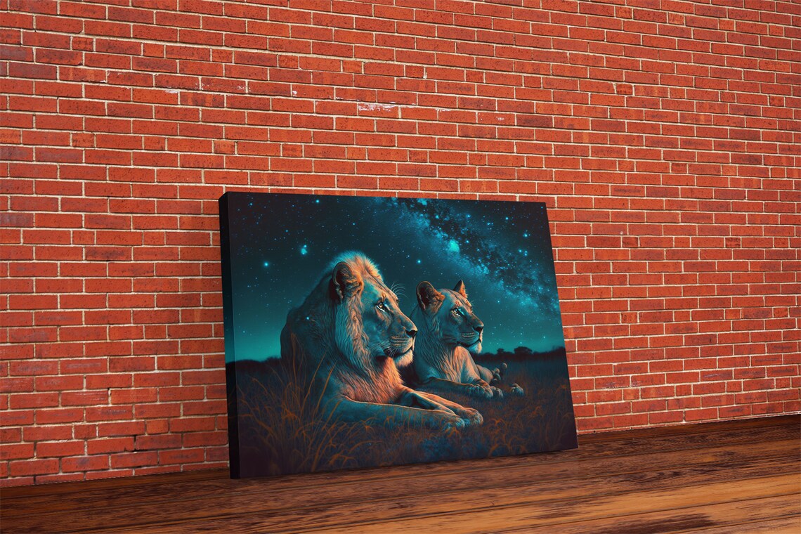 Boss Couple Lion Art Print, Valentine Gift Idea