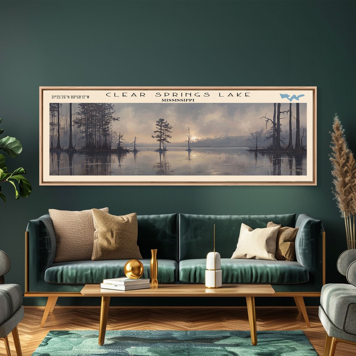 Clear Springs Lake Mississippi Travel Poster, Lake House Decor - Image 5
