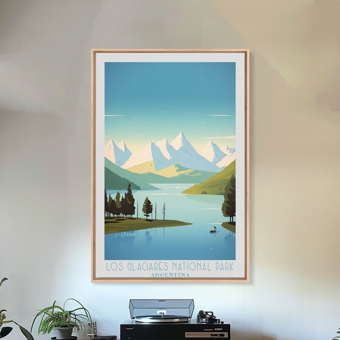 Los Glaciares National Park Patagonia Snow Peaks Lake Travel Poster - Image 4