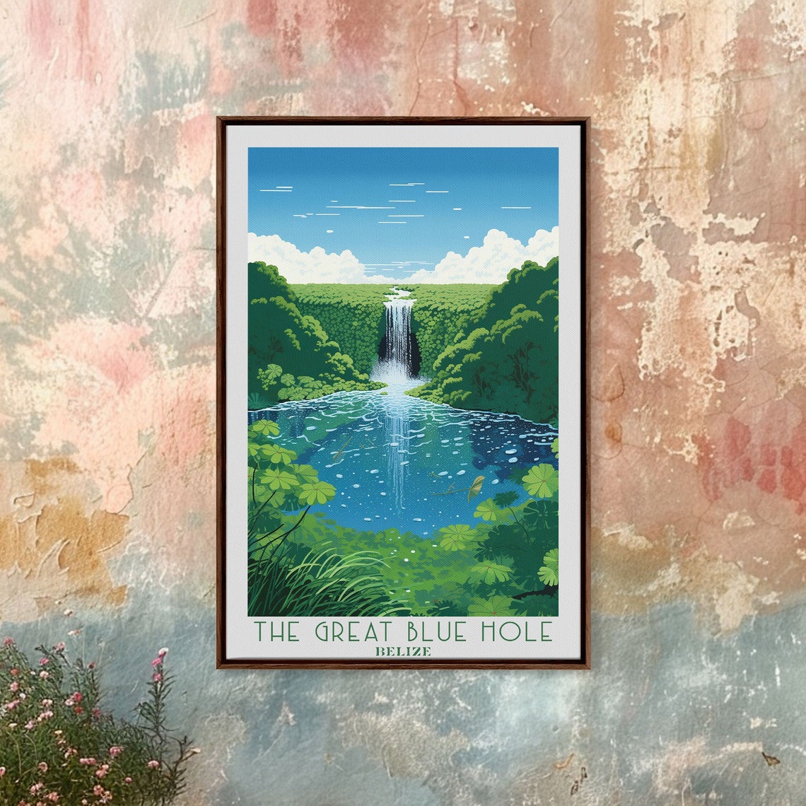 Belize Tropical Jungle Waterfall Blue Cascade Rainforest Poster - Image 6